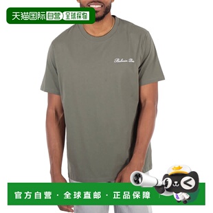 美国奥莱直发 白色 自营Balmain刺绣签名标志T恤 浅卡其色