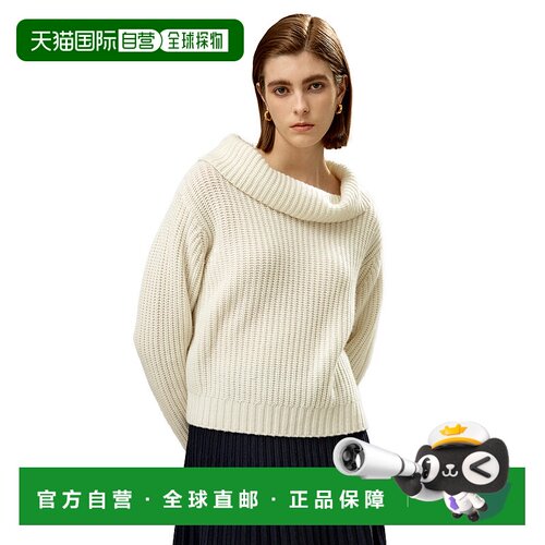 自营lilysilkWide Cowl Neck Sweater for Women - white 美国奥