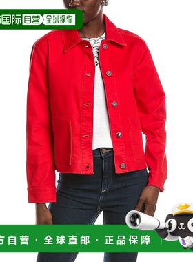 自营 Jones New York贴袋牛仔夹克-红色 美国奥莱直发新款