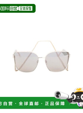 自营chopardChic Metallic Frame Sunglasses With Delicate Chai
