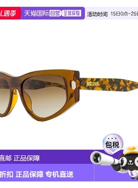 自营 Just Cavalli中性方形猫眼太阳镜SJC034 06X5棕色/哈瓦那55m