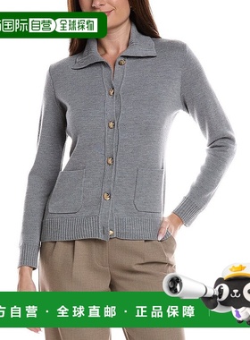 自营Bruno Magli Merino Wool Epaulet Sweater Jacket - grey 美