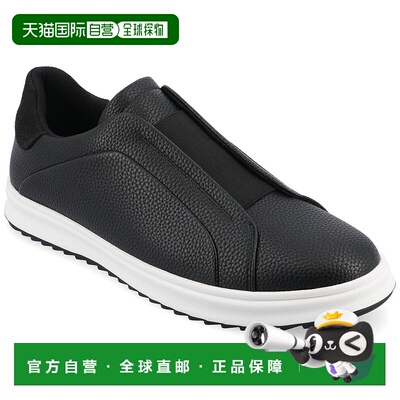 自营 vance co.Vance男式Matteo中宽滑入式运动鞋-黑色 美国奥莱
