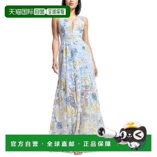 自营Dress The Population Samira Maxi Dress - blue 美国奥莱直