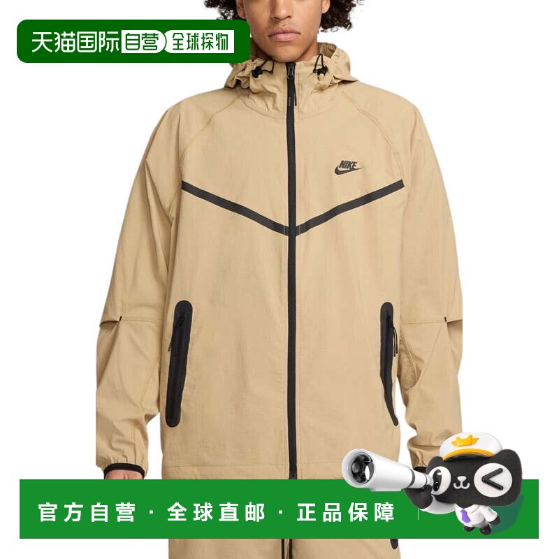 自营Nike Tech HM7151-297夹克男士降落伞米色编织连帽全拉链POSH