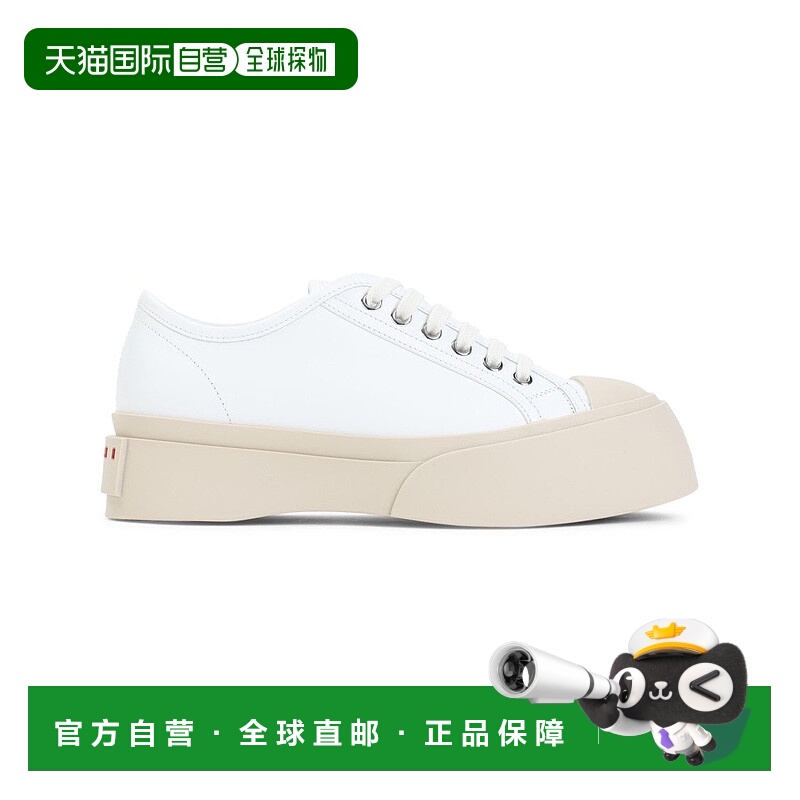 自营marniModern White Calf Leather Sneakers - white 美国奥莱