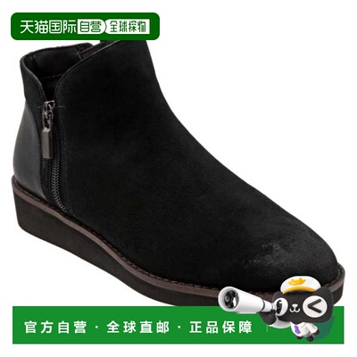 自营Women's SoftWalk Wesley Boots Black Suede Asymmetric Zip