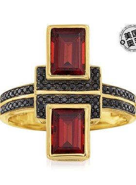 自营ross-simons罗斯-西蒙斯勃艮第石榴石和 . 18kt 金黑色尖晶石