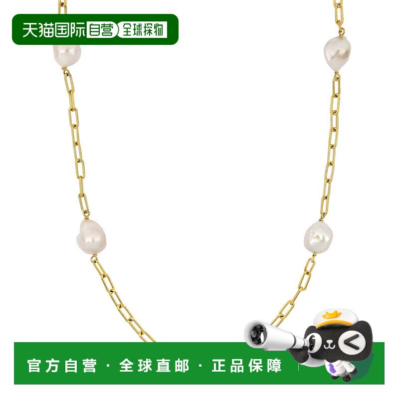 自营mimi & max12-14 毫米 18k 镀金纯银养殖淡水硬币珍珠站链项