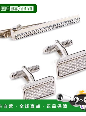 1h可退 【美国直邮】Perry Ellis 作品集|针织袖扣和领带夹套装