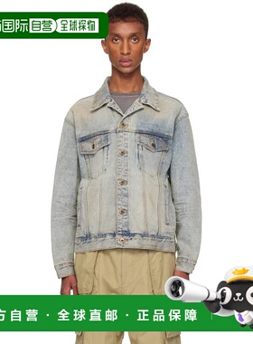 1h可退 【美国直邮】we11done 蓝色水洗牛仔夹克 男装夹克 242327