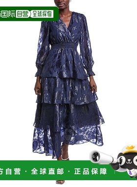 自营Anne Klein Burnout Maxi Dress - Blue 连衣裙美国直发奥莱