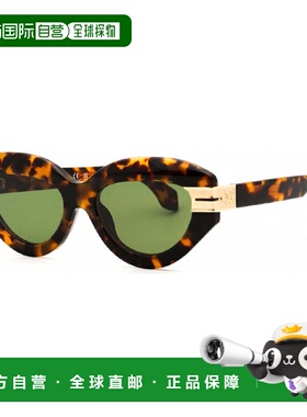 自营Palm Angels Sunglasses Cat Eye Full Rim, Black Frame And