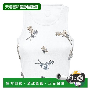 自营 philipp plein球衣罗纹背心花-浅蓝色 美国奥莱直发吊带