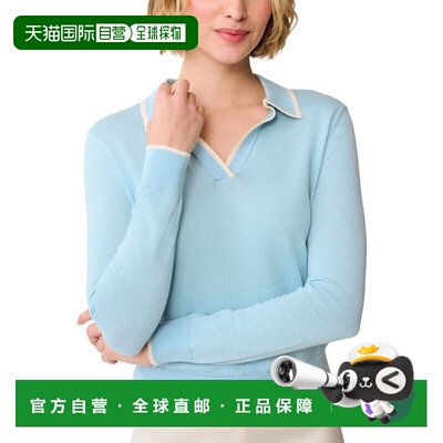 自营J.McLaughlin Bettina Cashmere-Blend Sweater - blue 美国