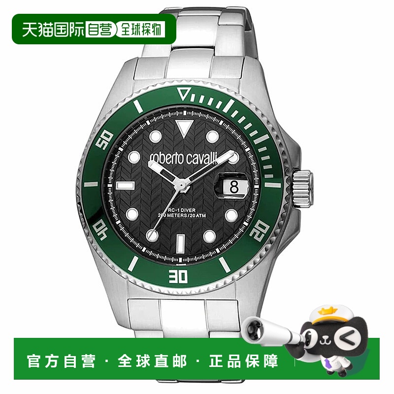 自营Roberto Cavalli Men's Classic Black Dial Watch - black