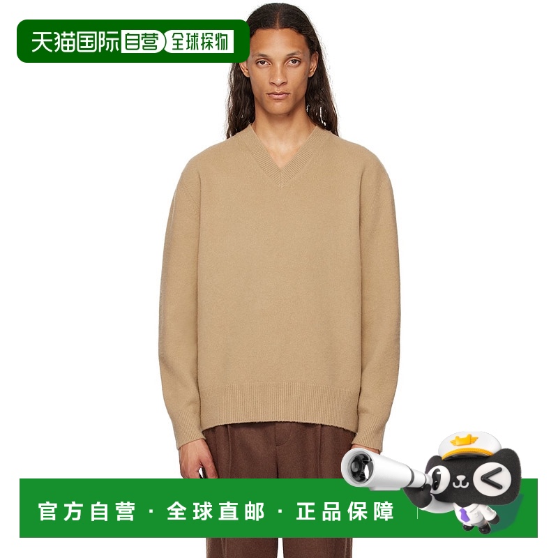 香港直邮潮奢 RÓhe 男士 驼色 Relaxed V-Neck 毛衣 31223010