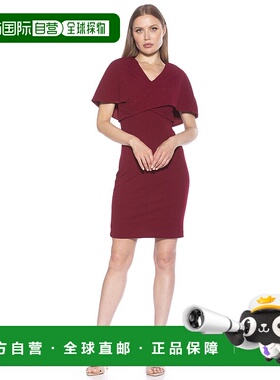 自营 alexia admorDevi V Neck Dress - burgundy 美国奥莱直发