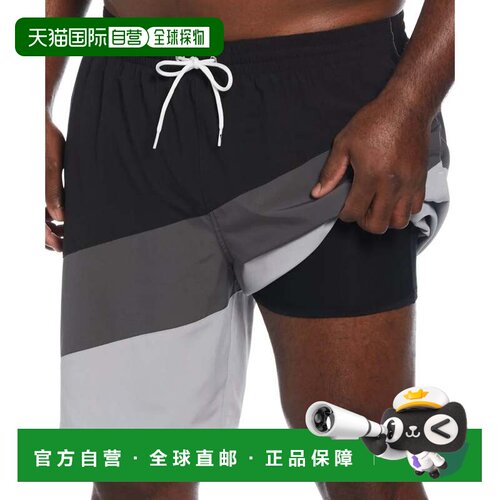 自营Men's Nike Color Surge Swim Trunks Black Colorblocked 9