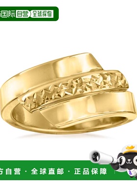 自营 Ross-Simons 意大利 14 克拉黄金钻石切割抛光戒指 - 黄色