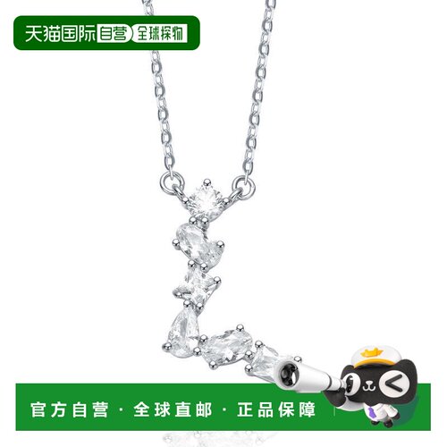 自营geneviveSterling Silver White Gold Plated with Clear Cub