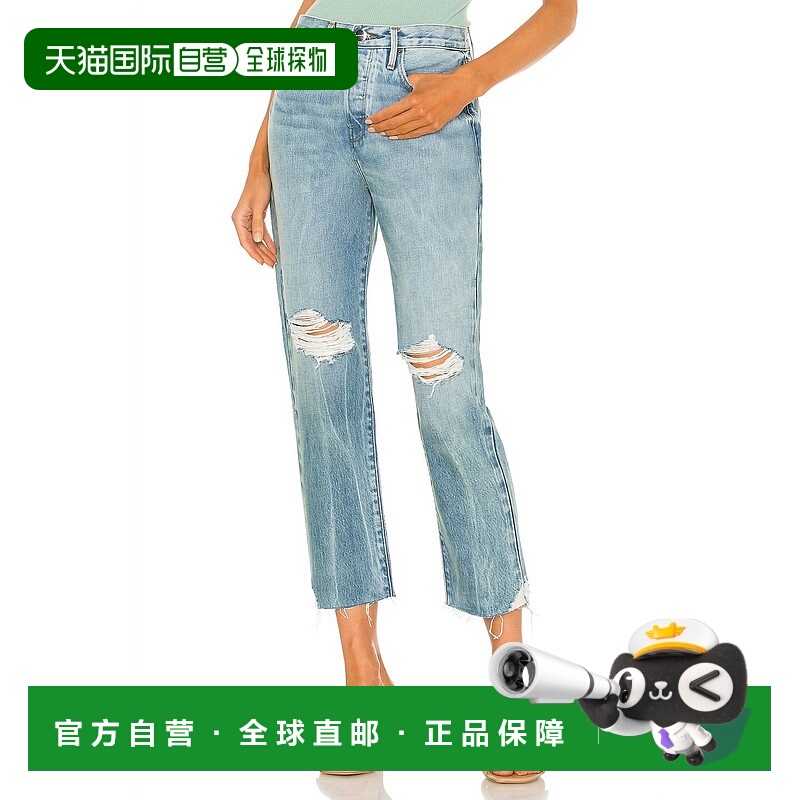 自营frameLe Original Straight Jeans In Limelight Chew - lime