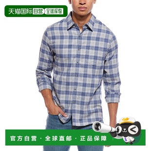 美国直发奥莱长袖 自营 灰色 Vineyard格子衬衫 Vince