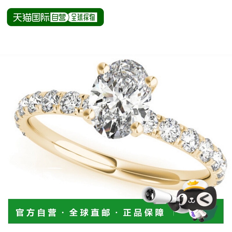 自营 pompeii31 1/2 克拉椭圆形钻石订婚戒指 14k 白金 黄金或玫