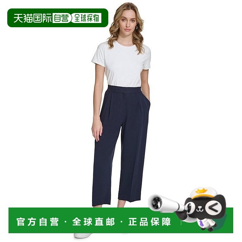 自营Calvin Klein Pants Women  Twilight Pleated Wide Leg Pull