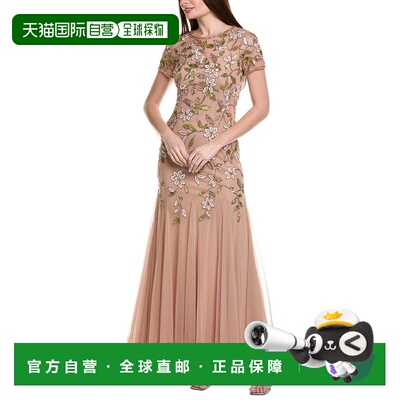 自营Adrianna Papell Beaded Gown - Gold 连衣裙美国直发奥莱