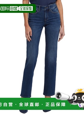 自营NYDJ娇小的Marilyn Rio Rapids直筒牛仔裤-粉红色 美国奥莱直