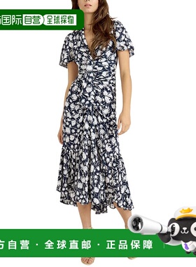 自营 cinq a septCinq à Sept 图案花卉 Peeta 连衣裙 - 海军蓝/