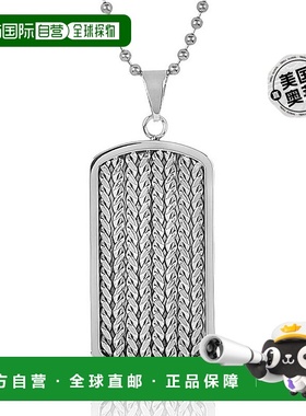 自营 Crucible Los Angeles 不锈钢电缆镶嵌狗牌吊坠 - 银 美国奥