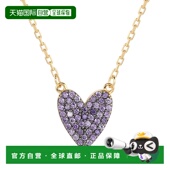 Suzy Levian 紫色立方氧化锆金色纯银心形项链 自营 紫色 美国