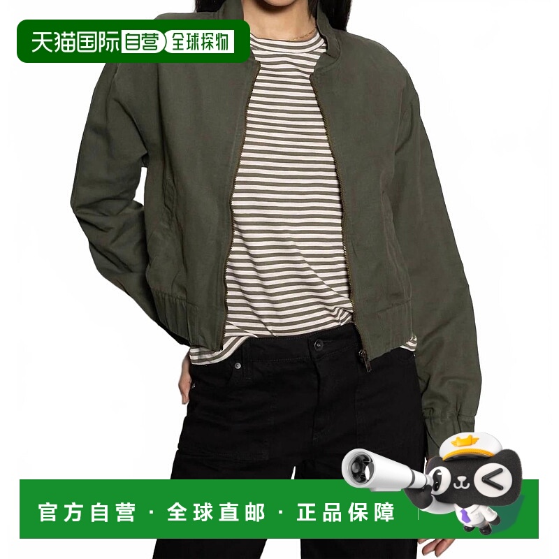 自营sanctuaryLinen Bomber Jacket In Olive Green - olive gree