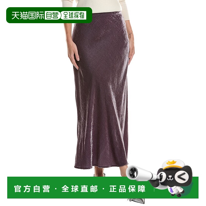 自营Velvet by Graham & Spencer Eza Velvet Silk-Blend Skirt -