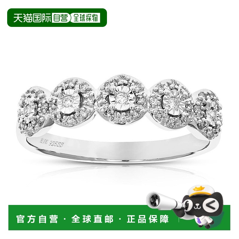 【美国直邮】vir jewels  戒指纯银钻石天然独特首饰婚戒镶嵌