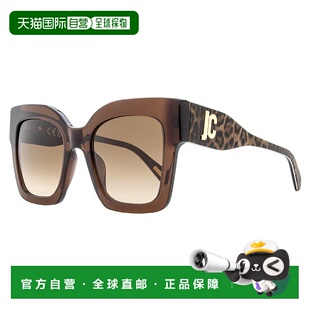 自营 Just Cavalli女式方形豹纹太阳镜SJC019K 0AAK棕色52mm-0AAK