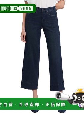 自营NYDJ Teresa黑曜蓝色阔腿牛仔裤-蓝色 美国奥莱直发直筒裤