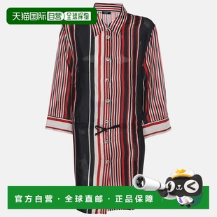 自营Basler Tricolor Stripe Chiffon 3/4 Sleeve Shirt - multi