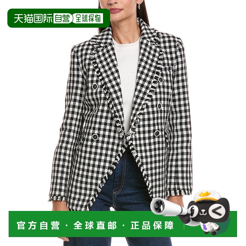 自营tyler boe Tommy Check Cutaway Jacket - black 美国奥莱直