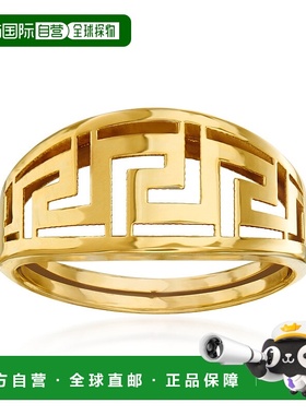 自营 Ross-Simons 意大利 14kt 黄金希腊钥匙圈 - 黄色 美国奥莱