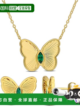 自营 Mimi & Max 2/5ct TGW Created Emerald Butterfly Jewelry