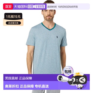 u.s. 莱茵贝克蓝灰色短袖 polo M码 assn.美国马球协会T恤男式 自营