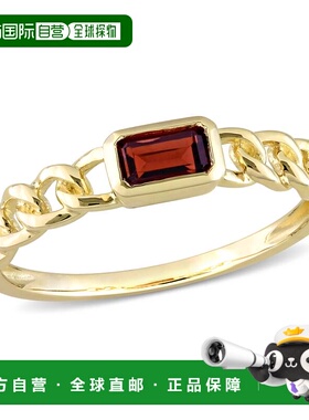 自营 mimi & max1/3 CT TGW 八角形石榴石链环 10k 金戒指 - 红色