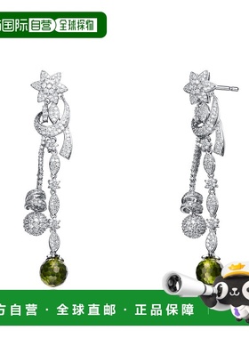 自营 GENEVIVE 纯银绿色立方氧化锆两股耳环 - 绿色 美国奥莱直发