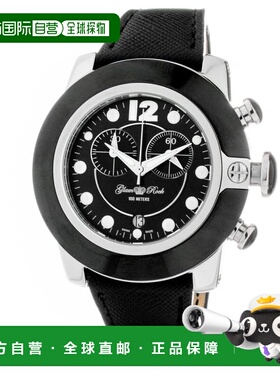 自营GLAM ROCK Leather Dress Women's Watch - black 美国奥莱直