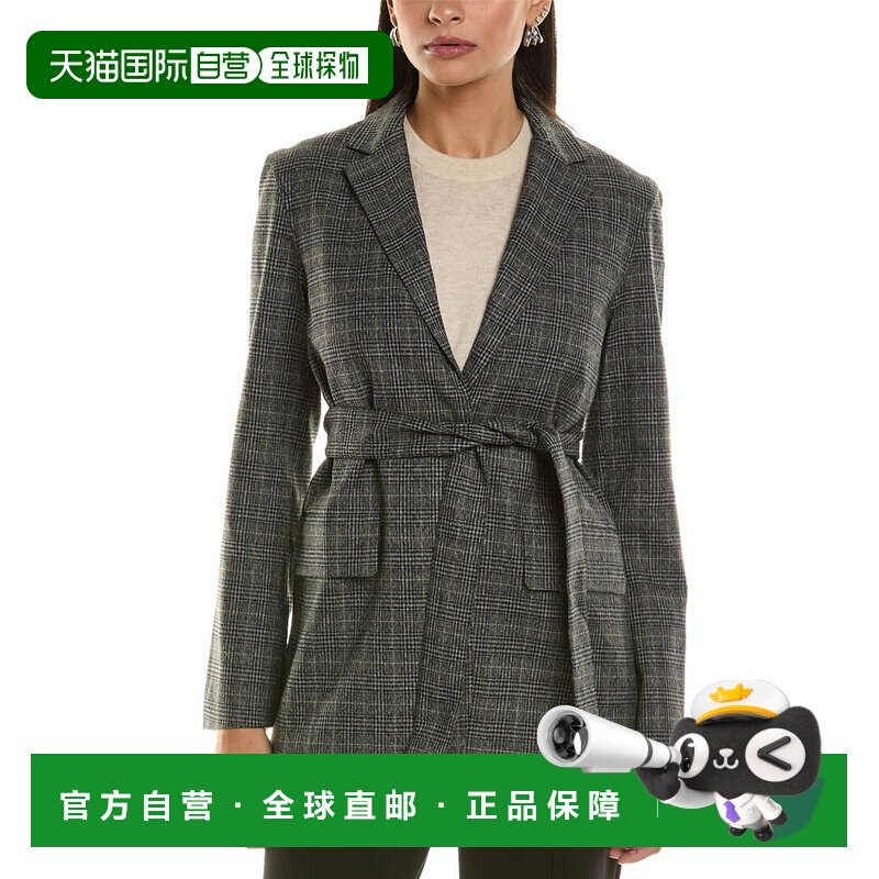 自营Proenza Schouler白色标签格子西装外套-黑色 美国奥莱直发
