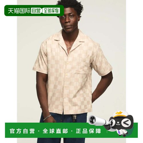 自营Lucky Brand Men's Kinda Cropped Camp Collar Shirt - cobb
