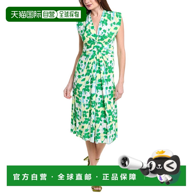 自营 Diane von Furstenberg Livia Midi Dress - green 美国奥莱